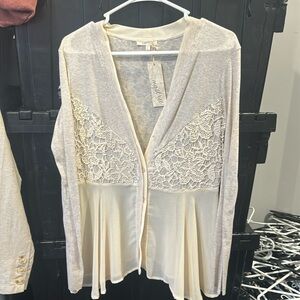 Stunning cream chochet and chiffon cardigan